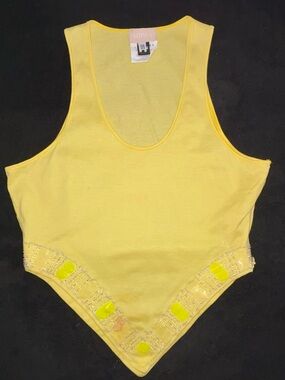 Versus Versace vintage Yellow Scoop Neck Top never been worn size 6